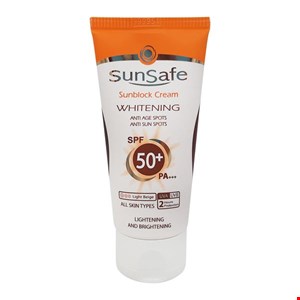  ضد آفتاب روشن کننده بژ روشن انواع پوست SPF50 سان سیف  SPF50 Lightening Sun Screen Cream 50ml-Light Beige SUNSAFE