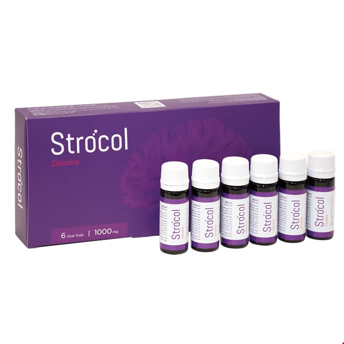 ویال خوراکی سیتی کولین 1000 استروکل 6 عددی Strocol Citicoline 1000 mg Ashbal Chemi