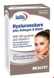  قرص هیالورون سائور پلاس Eurhovital Hyaluron Plus Kollagen and Biotin 30 Caps