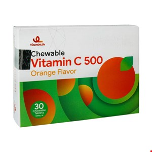  قرص جویدنی ویتامین C 500 میلی گرم ویتامین لایف 30 عدد Vitamin Life Vitamin C 500 mg 30 Chewable Tablets