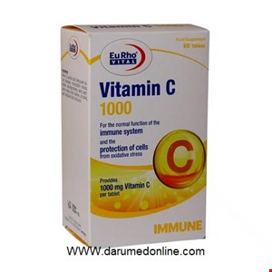 ویتامین ث قرص 1000 میلی گرم یوروویتال 60 عددی  Eurho Vital Vitamin C 1000 mg 60