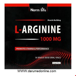 ال آرژنین ویال 1000 میلی گرم نورم لایف 10 عددی  Norm Life Vial L Arginine 1000 mg 10 pcs