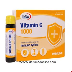 ویتامین ث ویال 1000 میلی گرم یوروویتال 6 عددی Eurho Vital Vitamin C 1000 mg