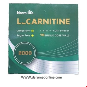 ال کارنیتین 2000 میلی گرم نورم لایف ویال 10عددی  Norm Life L Carnitine 2000 mg Vial 10 pcs