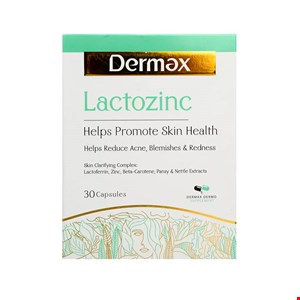 کپسول لاکتوزینک درمکس 30 عددی | پاکسازی جوش آکنه و التهابات پوستیDermax Lactozinc - 30 Caps